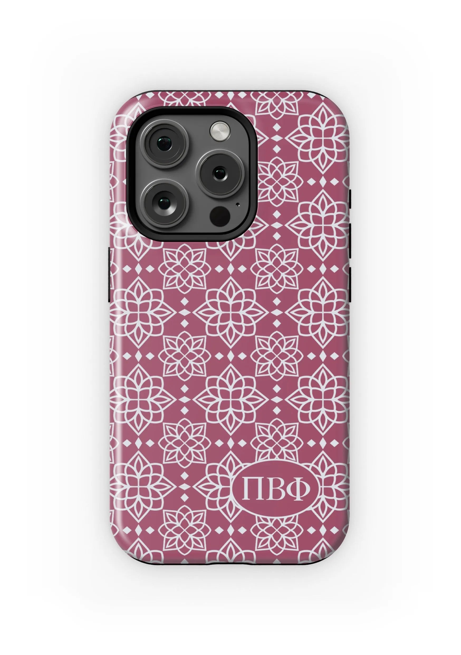 Pi Beta Phi iPhone 16, 15, 14 Mobile Phone Case - Ornate Matte Mobile Phone Cases