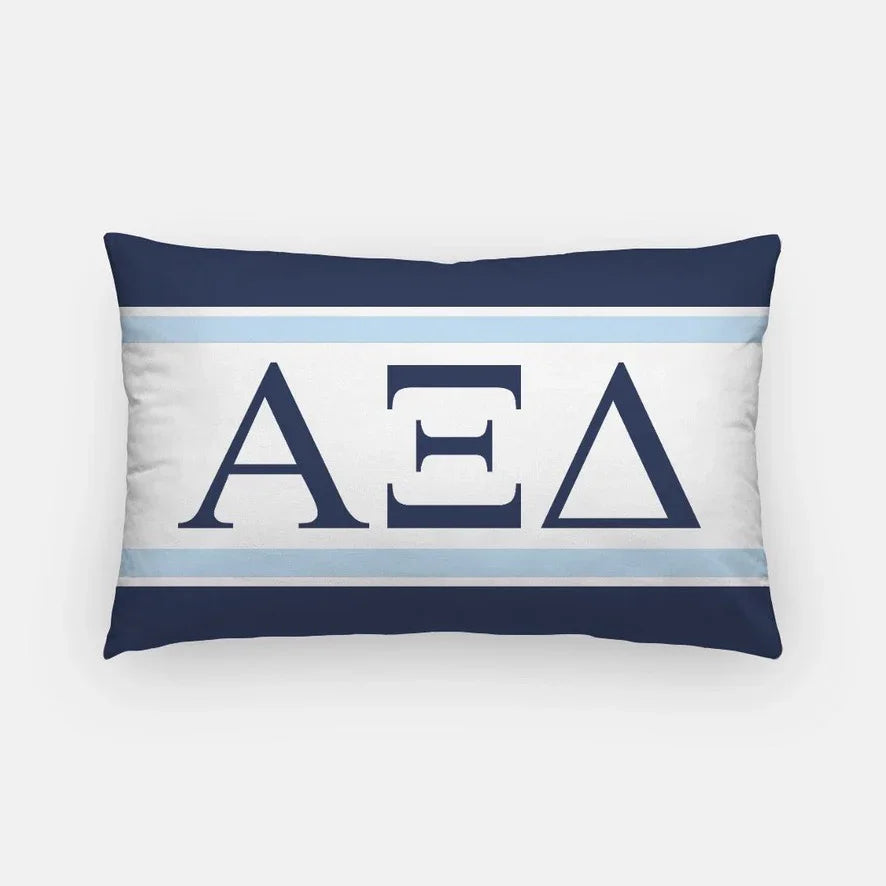 Alpha Xi Delta Lumbar Pillow Cover Stripes | Custom AXiD Gifts & Decor
