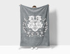 Chi Omega Sherpa Blanket XL 60x80 Gray Coat of Arms | XO Gifts & Decor