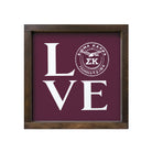 Sigma Kappa 12x12 Wood Framed Sign - "LOVE" Sig Kap Seal