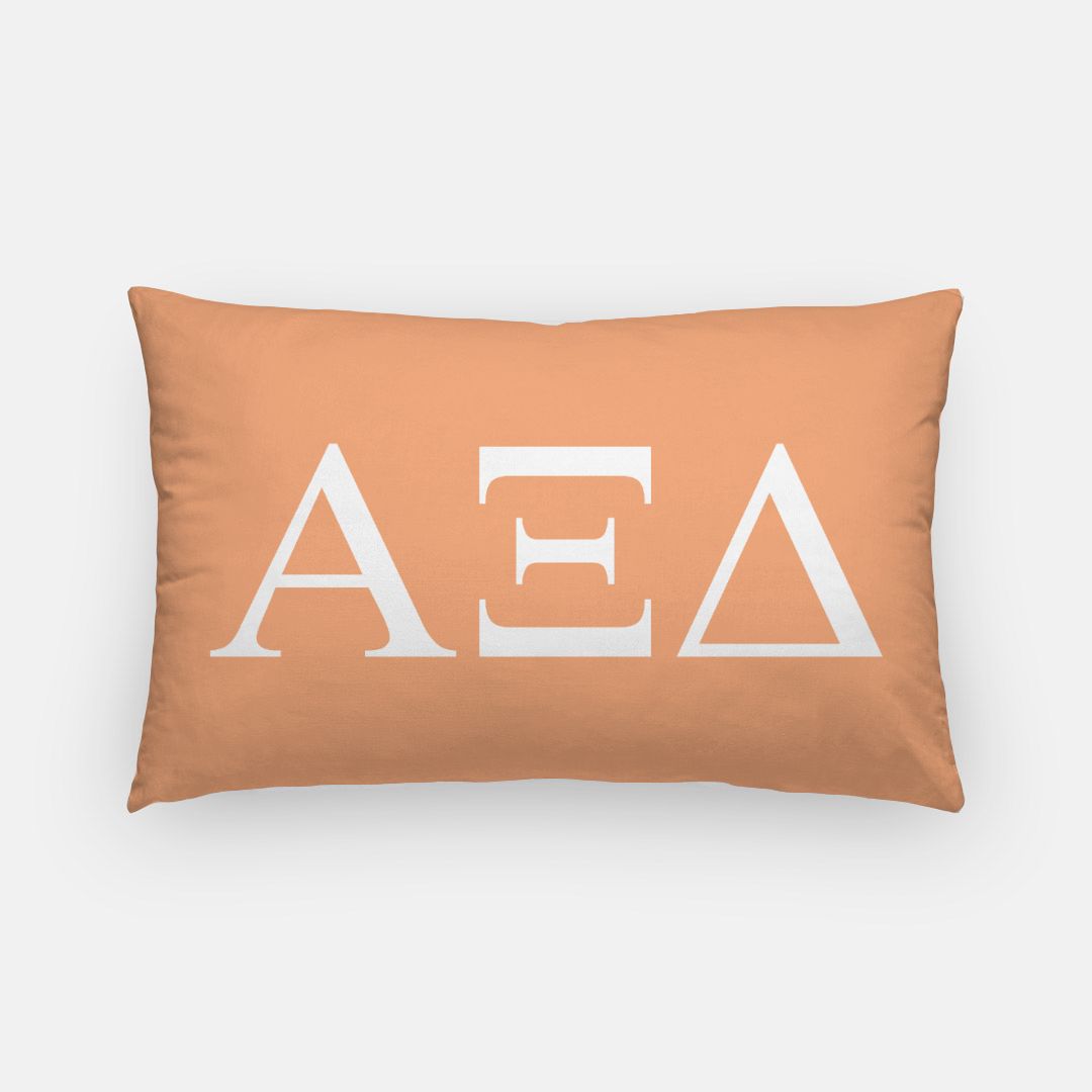 Alpha Xi Delta Lumbar Throw Pillow Cover - Greek Letters