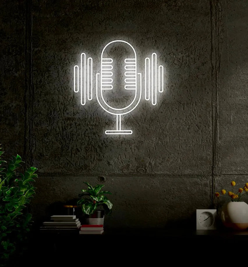 Studio Microphone LED Neon Sign w/ Dimmer Neon Signs