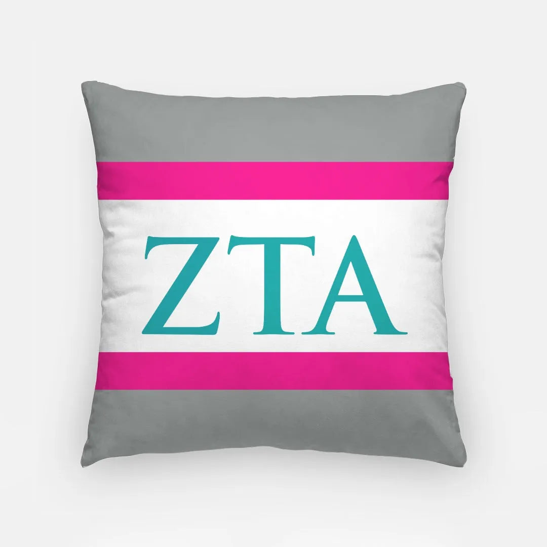 Zeta Tau Alpha Pillow Cover - Stripes 18" | Custom Gifts and Decor | Official Merchandise | Festive Fit Home