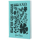 Alpha Chi Personalized Leatherette Notebook Journal - Retro Floral