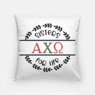 Alpha Chi Omega Throw Pillow Cover -18" - Sisters for Life | Decor and Gifts | Festive Fit Home