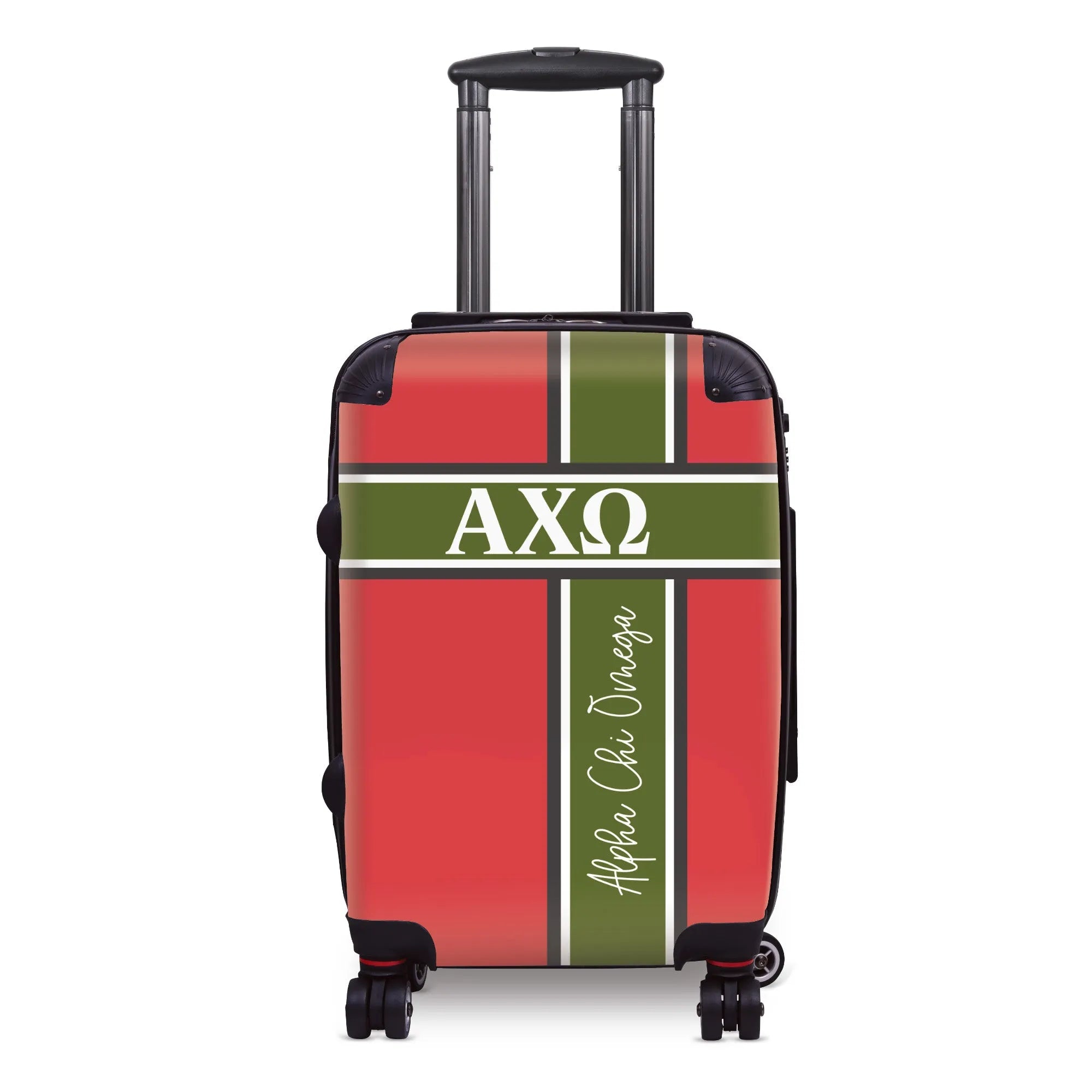 Alpha Chi Omega 20" Carry-on Suitcase Luggage Cross Stripe | AXO Gifts