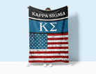 Kappa Sigma XL 60x80 Sherpa Blanket - American Flag | Custom Gifts