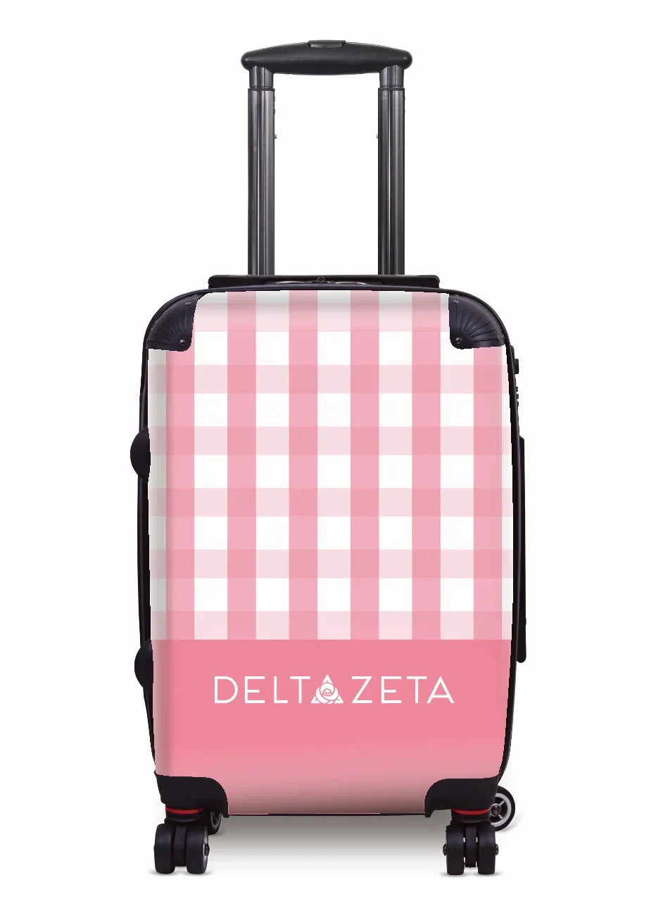 Delta Zeta Carry-on Suitcase Luggage - Gingham Suitcases