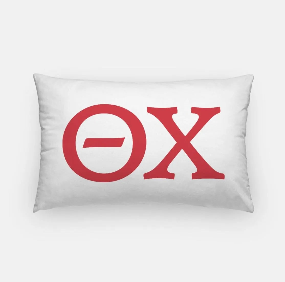 Theta Chi Lumbar Pillow Cover - Greek Letters White Red Pillow Covers