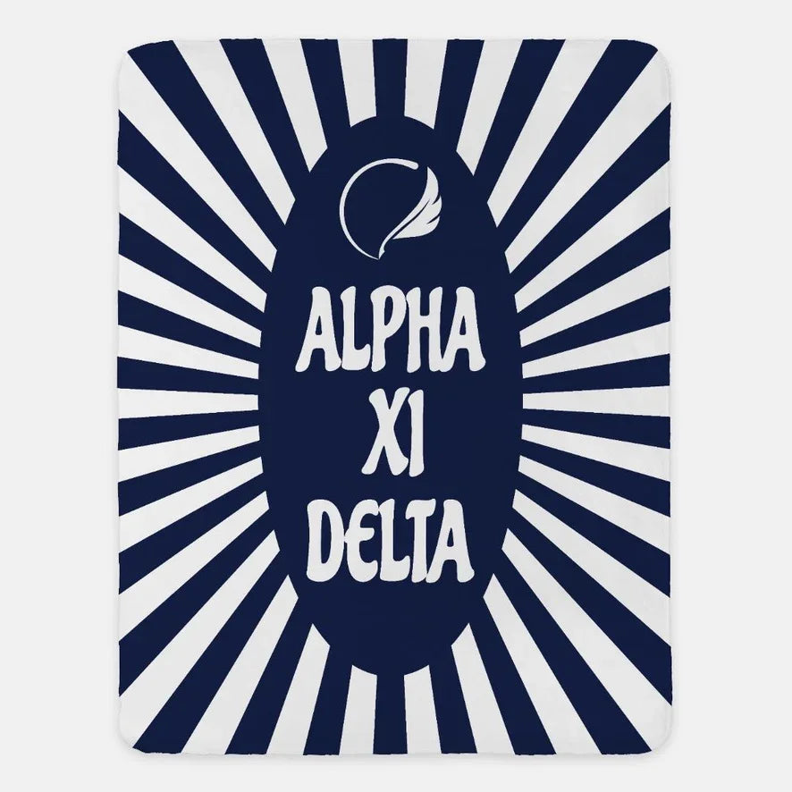 Alpha Xi Delta XL 60x80 Sherpa Throw Blanket - Starburst | AXiD Gifts