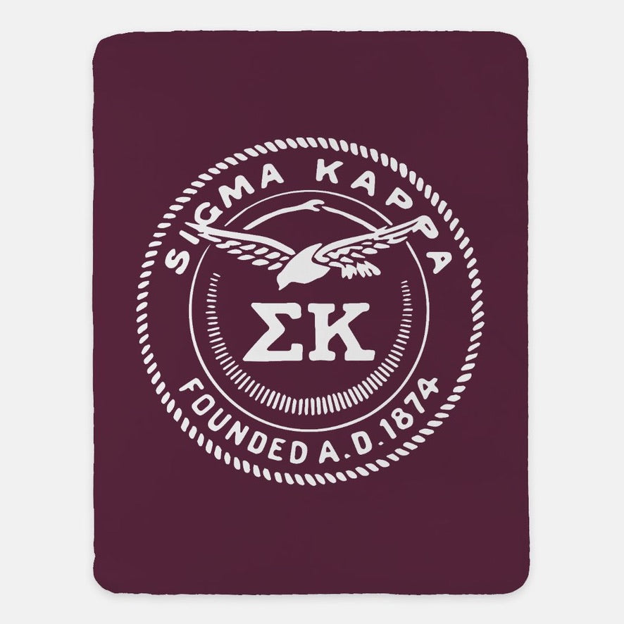 Sigma Kappa XL 60x80 Sherpa Blanket - Official Seal | Sig Kap Gifts