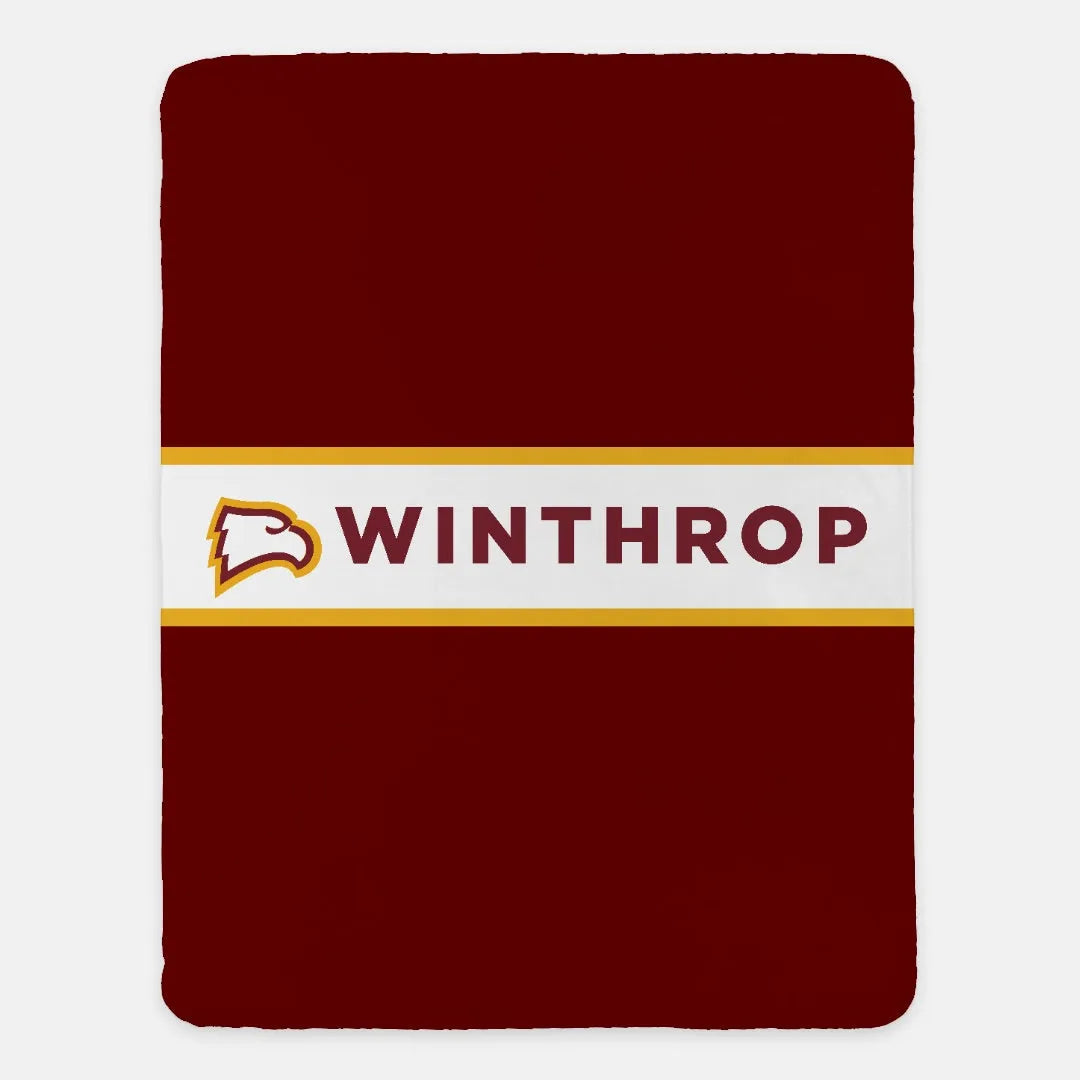 Winthrop University Blanket - Center Band 60"x80" | Custom Gifts | Official Merchandise | Festive Fit Home