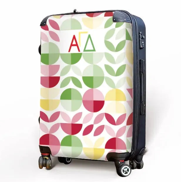 Alpha Gamma Delta Carry-on Suitcase - Geo Petals Suitcases