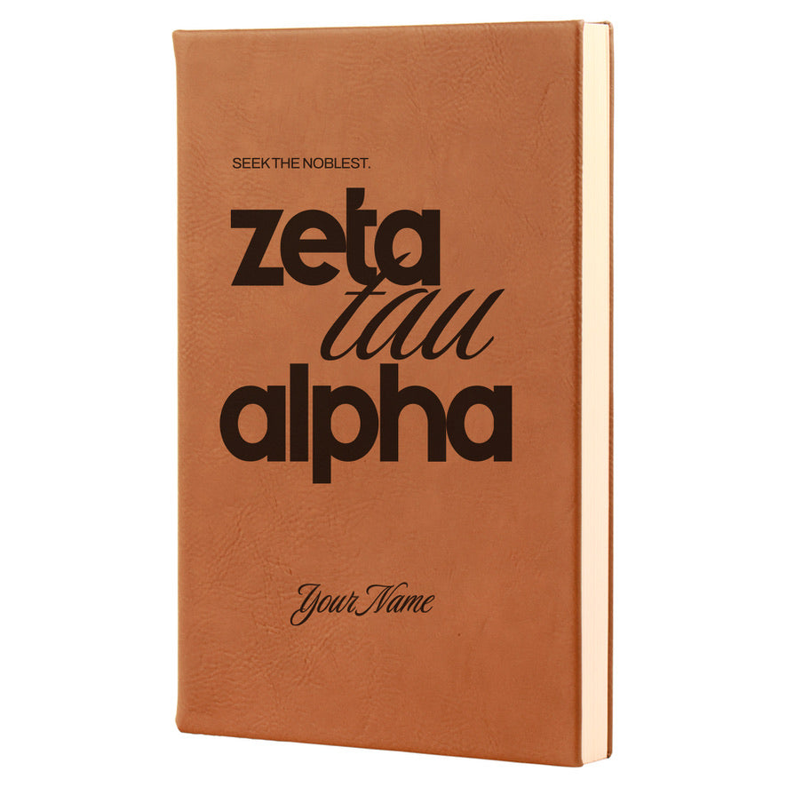 Zeta Tau Alpha Personalized Leatherette Notebook Journal