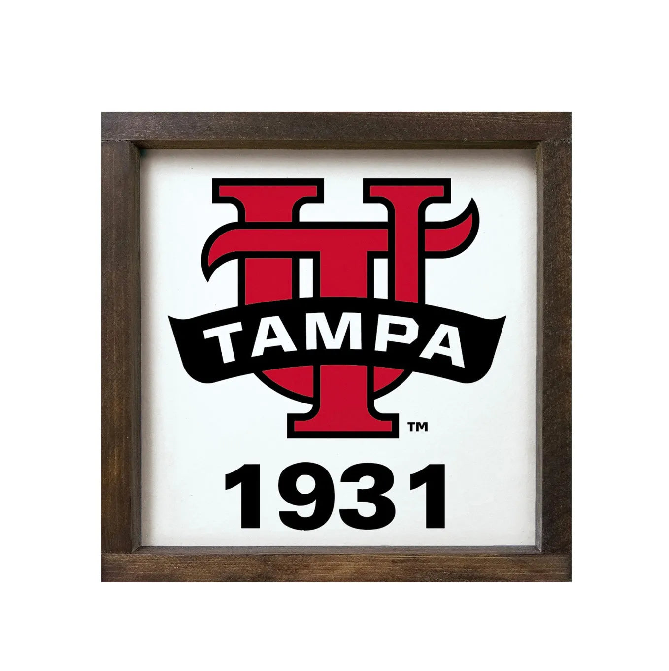 University of Tampa Wood Sign - Interlocking Letters 12"x12" Walnut Stain Wall Art & Signs