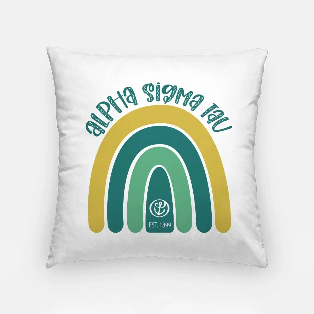 Alpha Sigma Tau 18" Throw Pillow Cover - Rainbow Pillow Covers