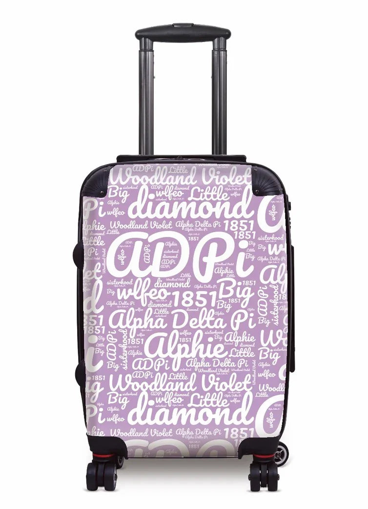 Alpha Delta Pi Carry-on Luggage - Expression Art Violet Suitcases