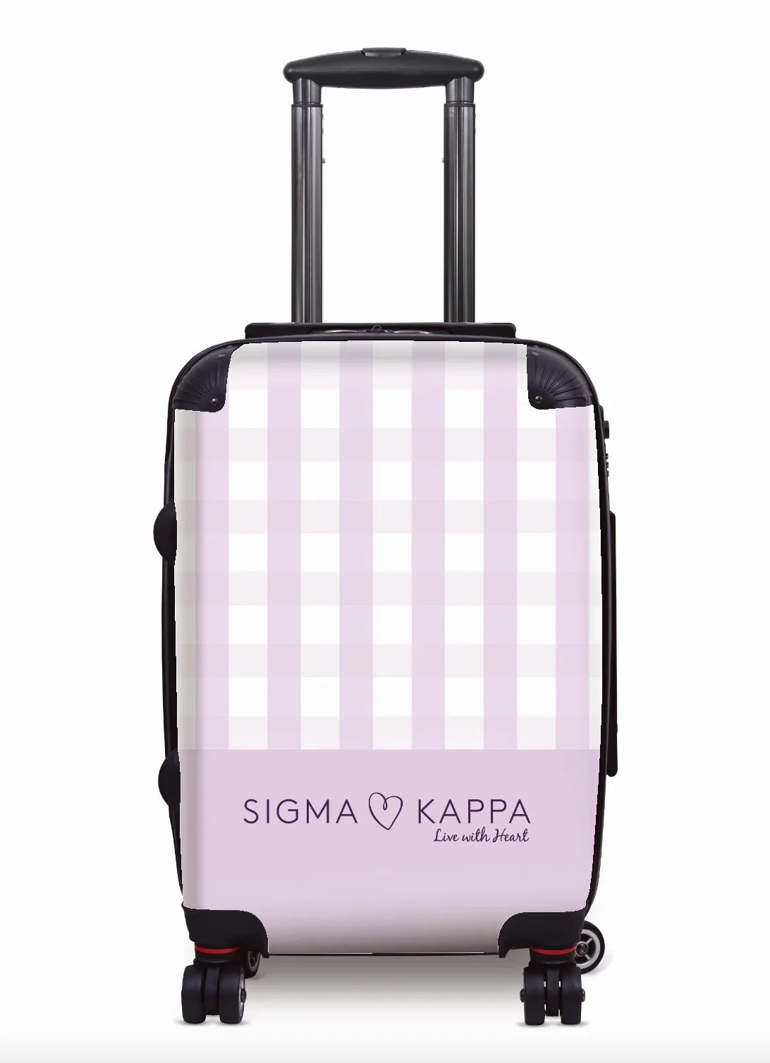 Sigma Kappa Carry-on Luggage - Gingham Lavendar Suitcases