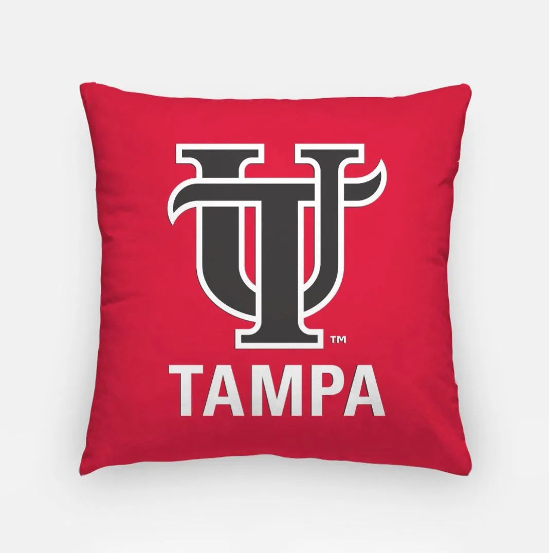 University of Tampa Throw Pillow - Red with White Interlocking 18" Pillow Covers