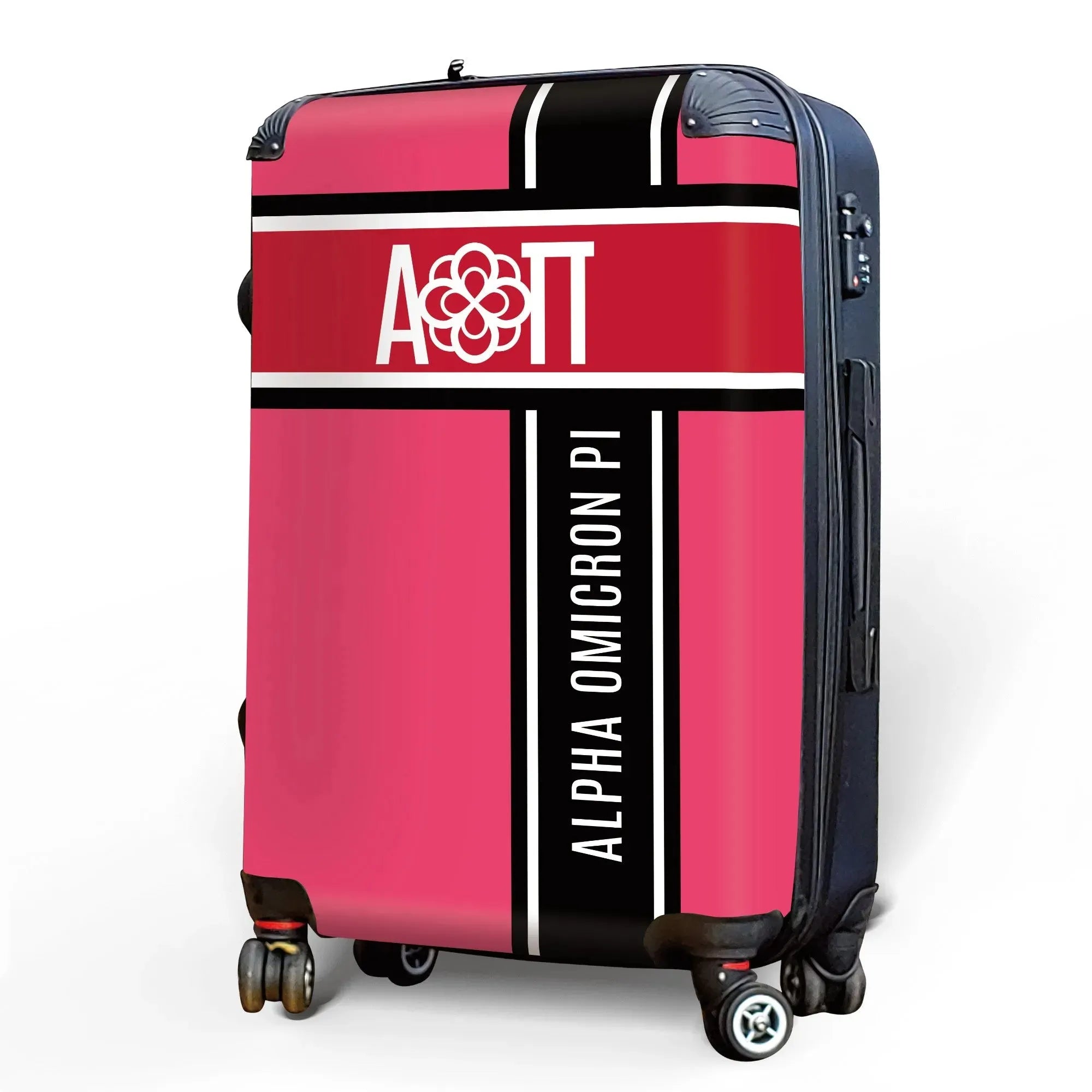 Alpha Omicron Pi Carry-on Suitcase - Cross Stripe Suitcases