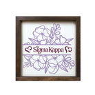 Sigma Kappa 12x12 Wood Framed Sign - Violet Monogram - Campus Greek Fit
