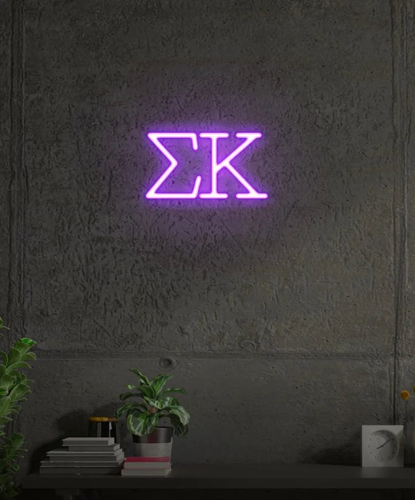 Sigma Kappa Greek Letters LED Neon Sign | Dorm Decor | Wall Sign