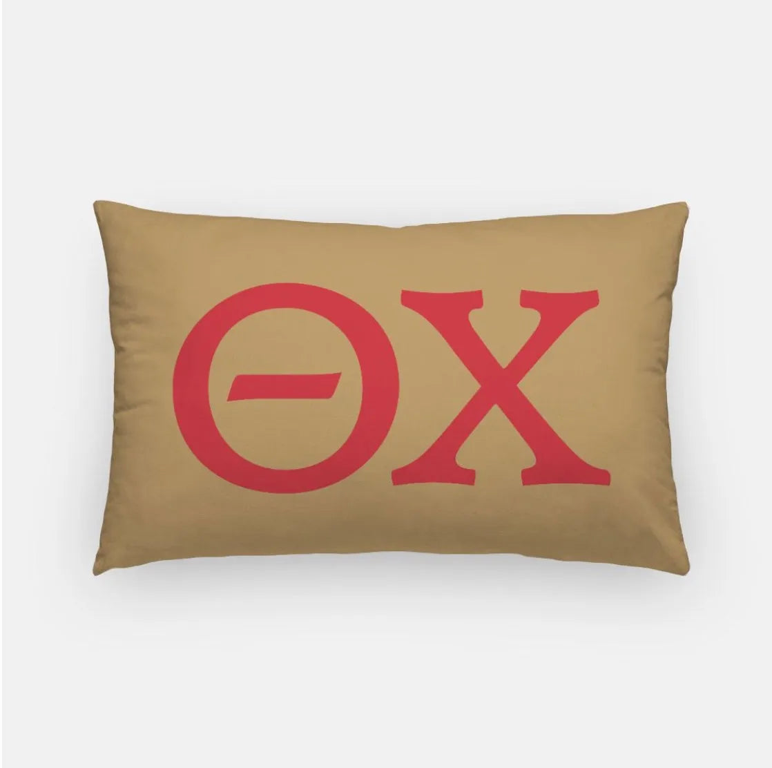 Theta Chi Lumbar Pillow Cover - Greek Letters Gold Red Pillow Covers