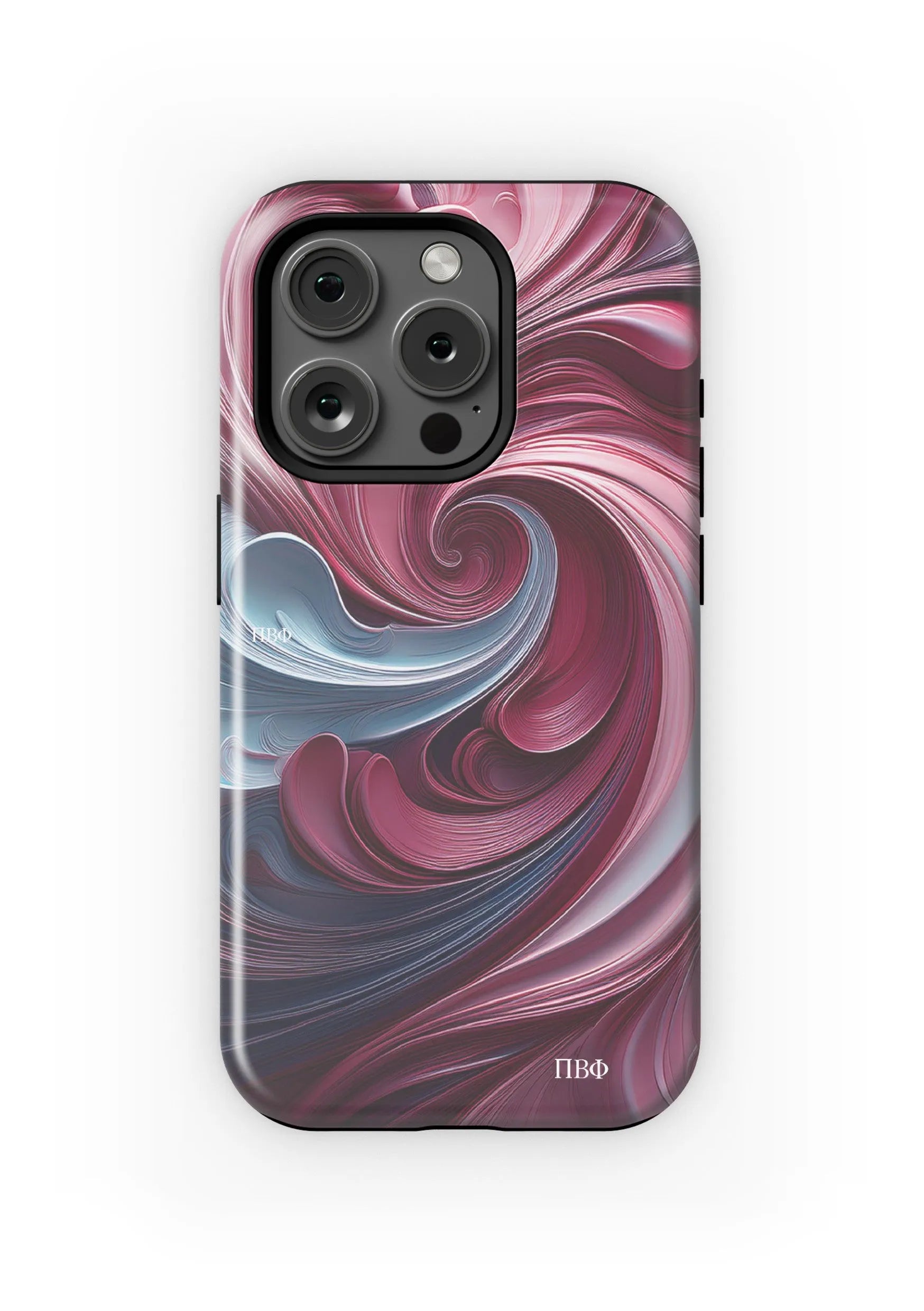 Pi Beta Phi iPhone 16, 15, 14 Mobile Phone Case - Swirl Matte Mobile Phone Cases