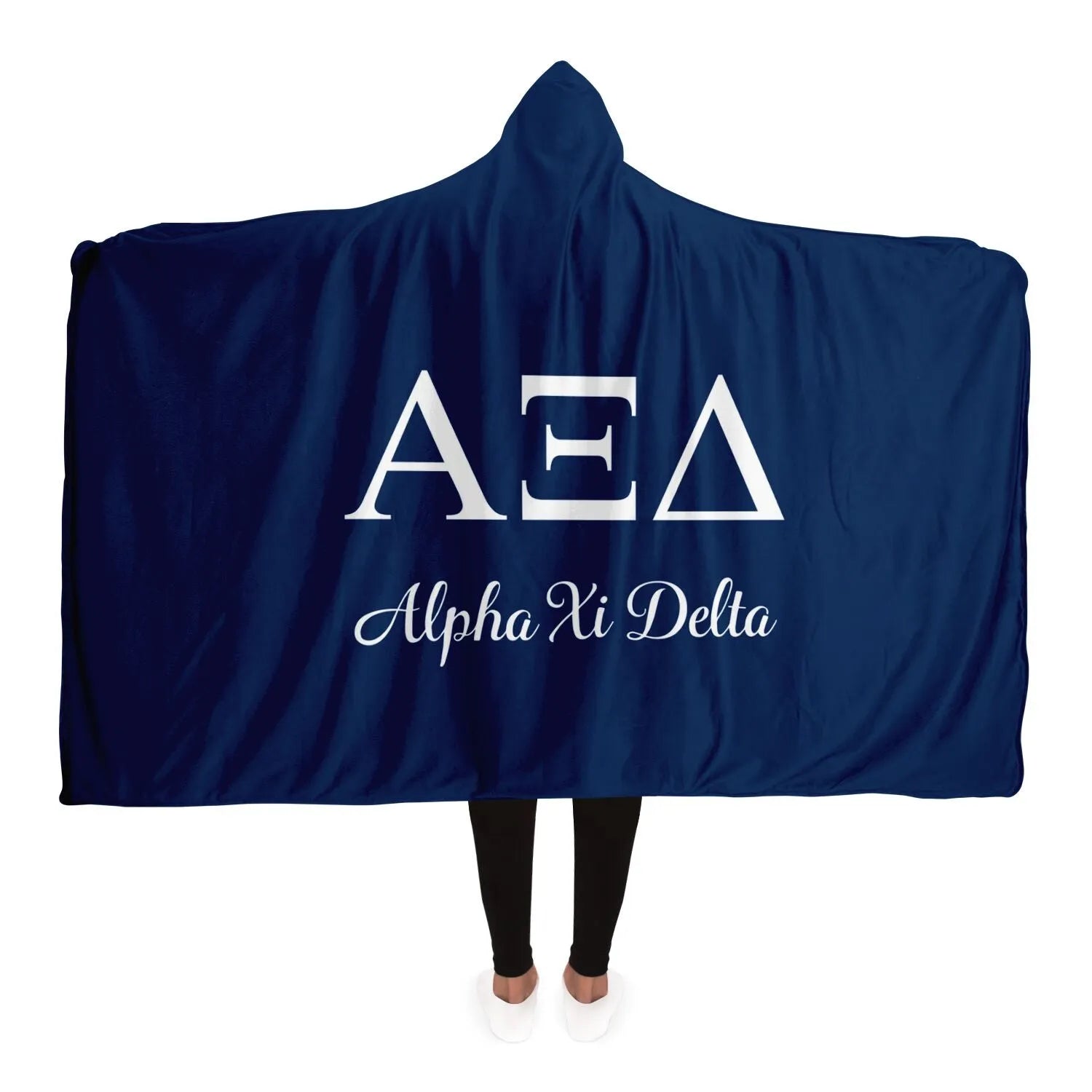 Alpha Xi Delta Hooded Blanket 60x80 | Custom Alpha Xi Gifts & Decor