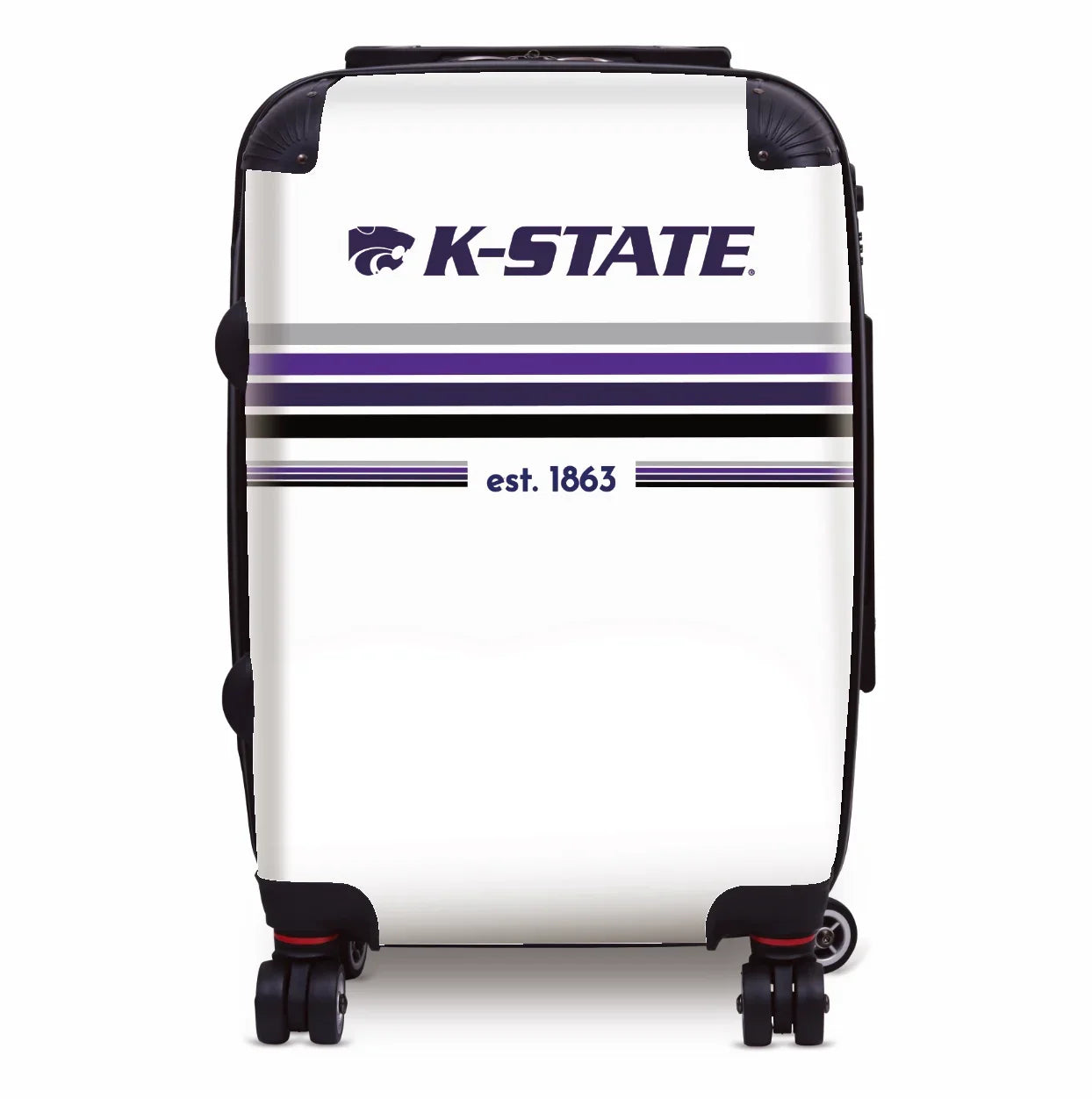 Kansas State University Carry-On Suitcase - Preppy Stripes Suitcases