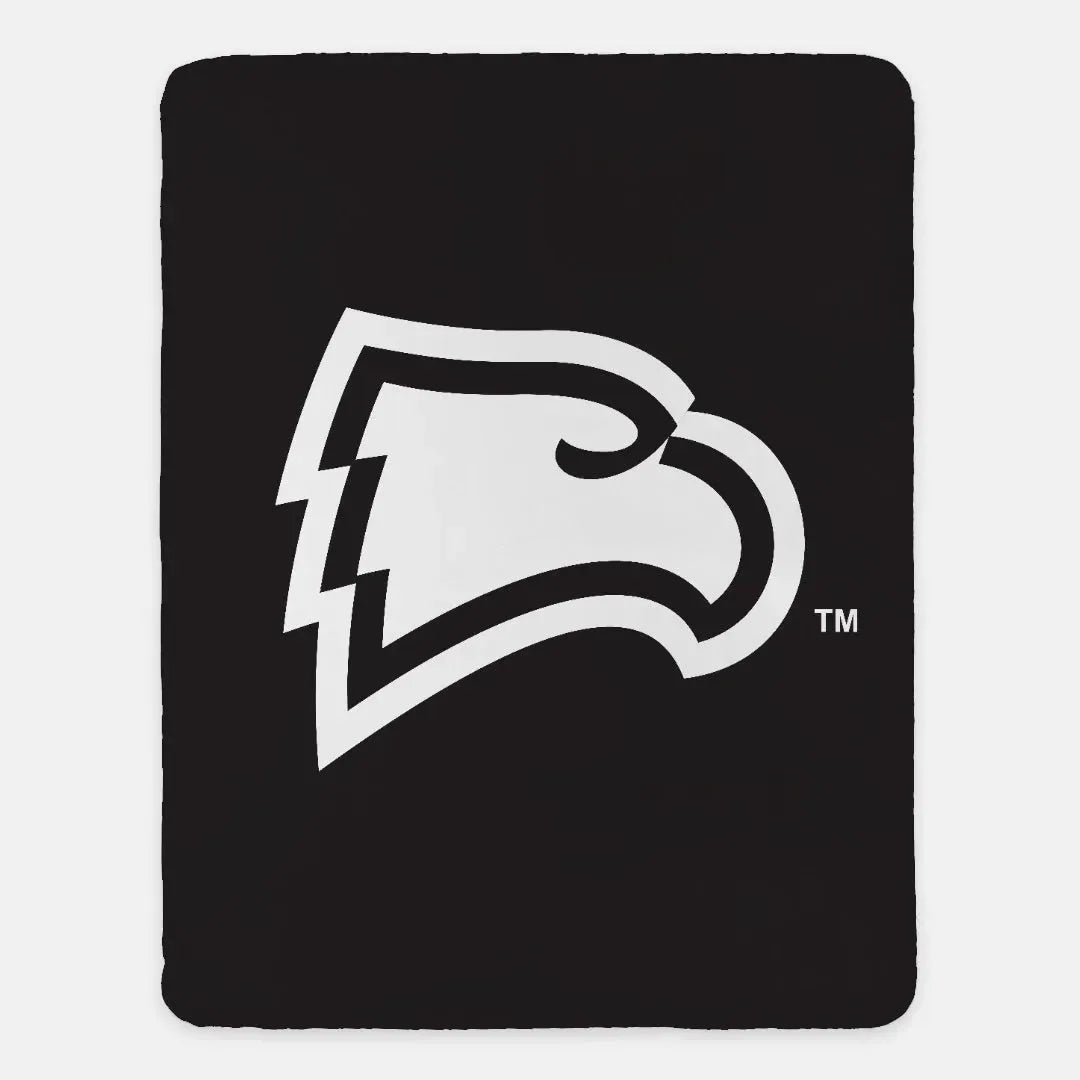 Winthrop University XL 60x80 Sherpa Throw Blanket - Black Eagle Throw Blankets