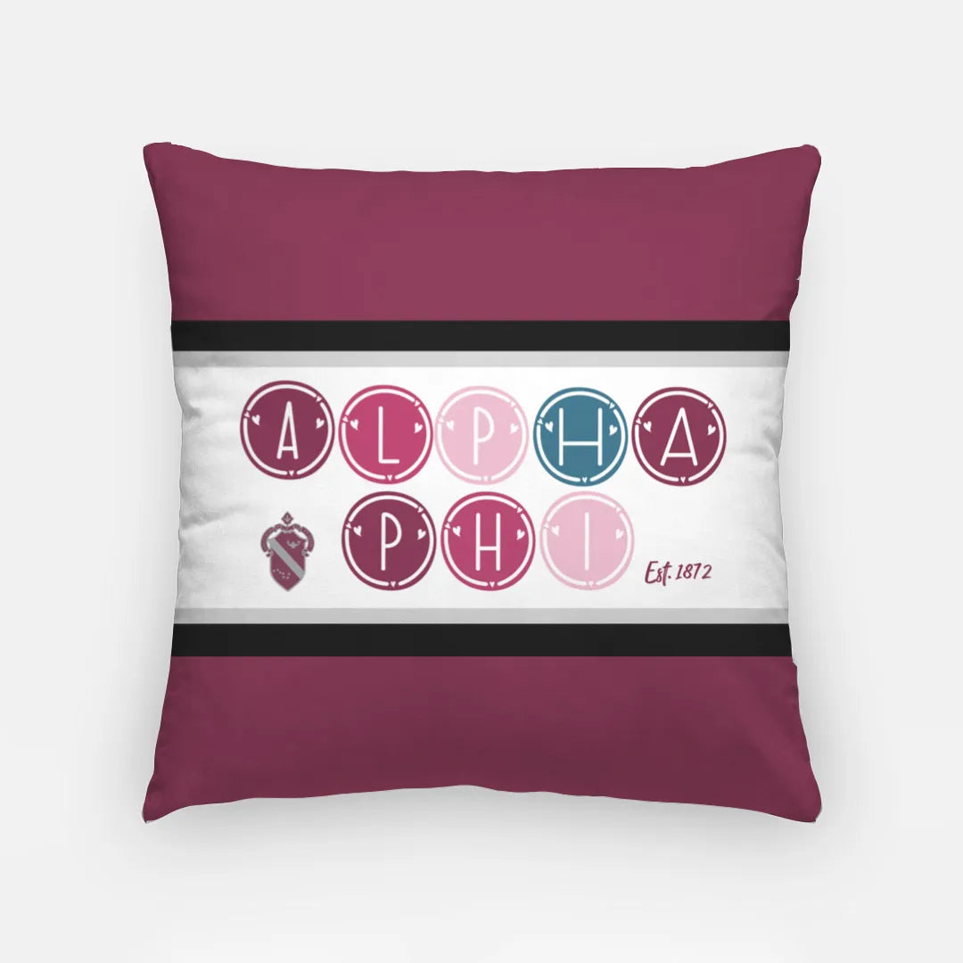 Alpha Phi 18" Throw Pillow Cover - Dots | Custom APhi Dorm Decor