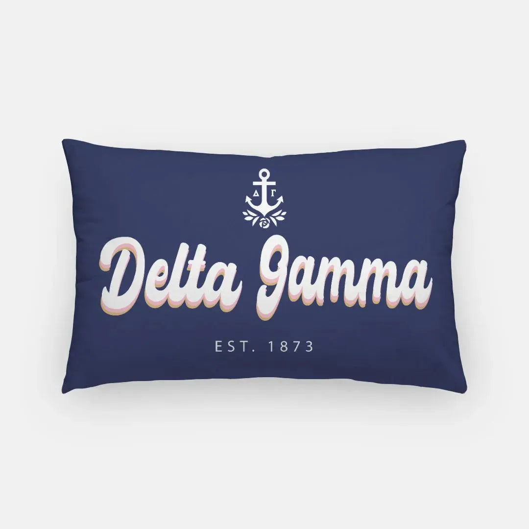 Delta Gamma Lumbar Pillow Cover - Retro Pillow Covers