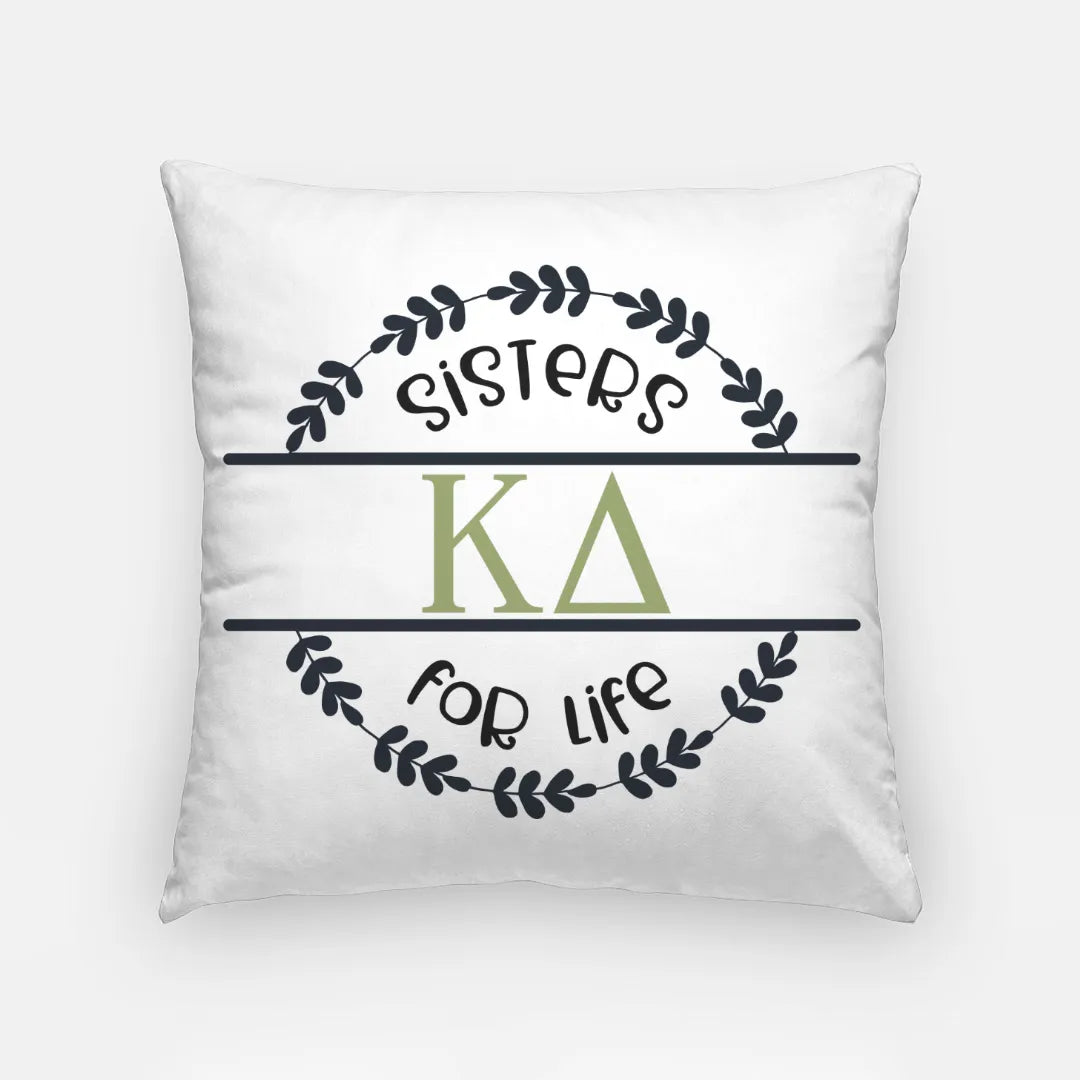 Kappa Delta Throw Pillow Cover  18" - Sisters for Life | Gifts  and Decor | Festive Fit Home