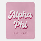 Alpha Phi Sherpa Blanket - XL 60x80 - Retro | APhi Gifts and Decor 