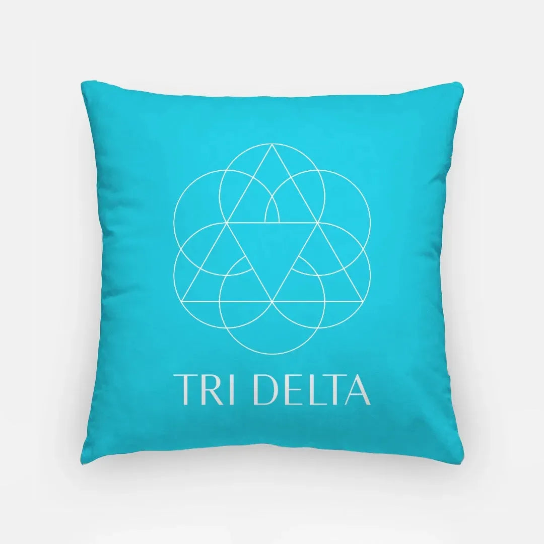 Tri Delta 18" Traditional Pillow Cover - Bright Blue Pillow Covers