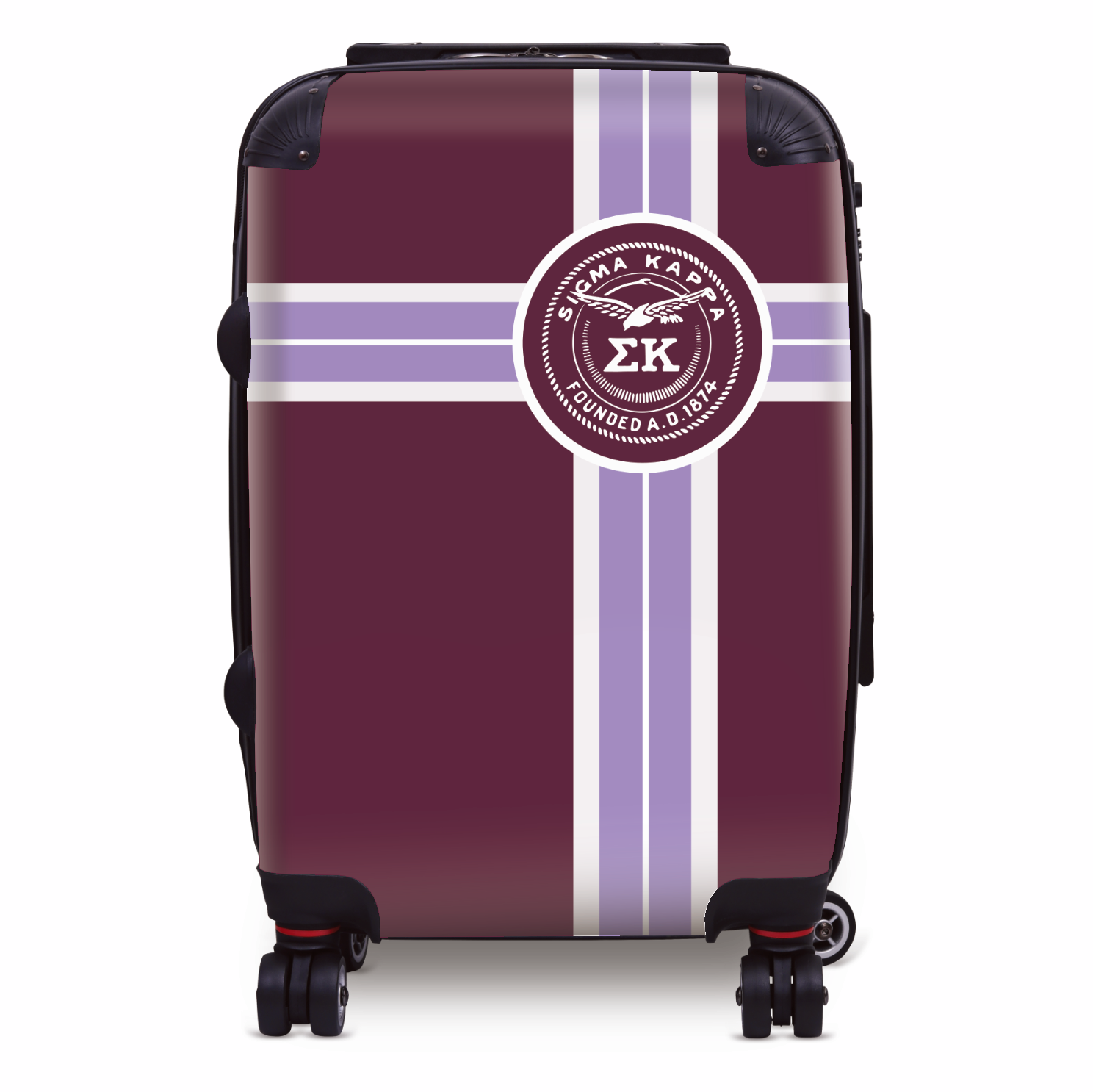 Sigma Kappa Carry-on Suitcase - Cross Stripe | Sig Kap Travel Gifts