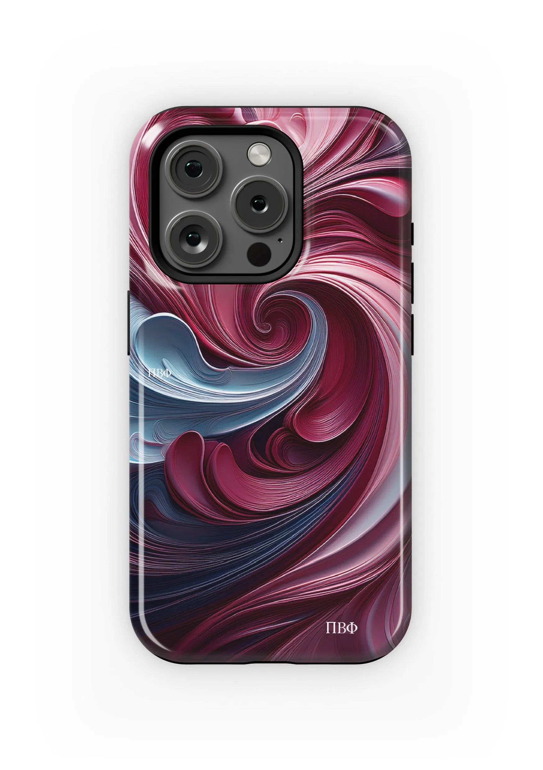 Pi Beta Phi iPhone 16, 15, 14 Mobile Phone Case - Swirl Gloss Mobile Phone Cases
