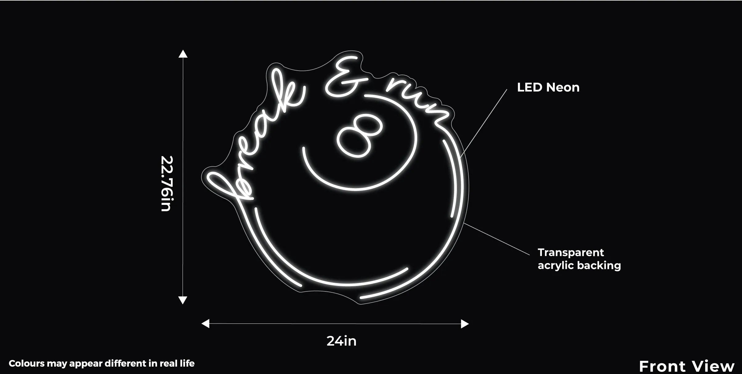 8 Ball Break & Run LED Neon Sign w/ Dimmer Neon Signs