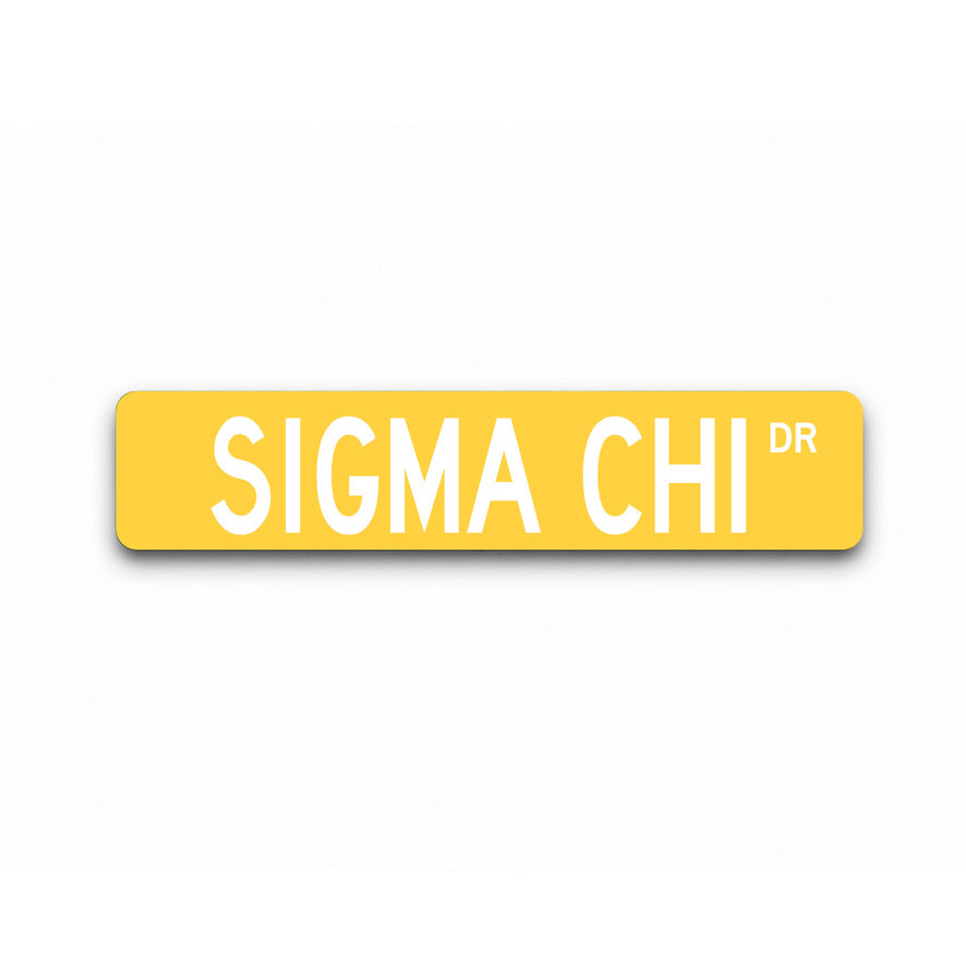 Sigma Chi Metal Street Sign | Custom College Fraternity Dorm Decor