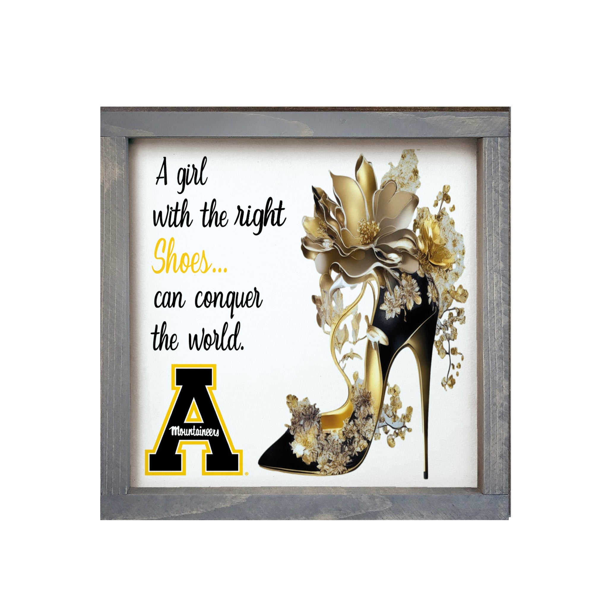 Appalachian State University 12x12 Wood Framed Sign - The Right Shoes