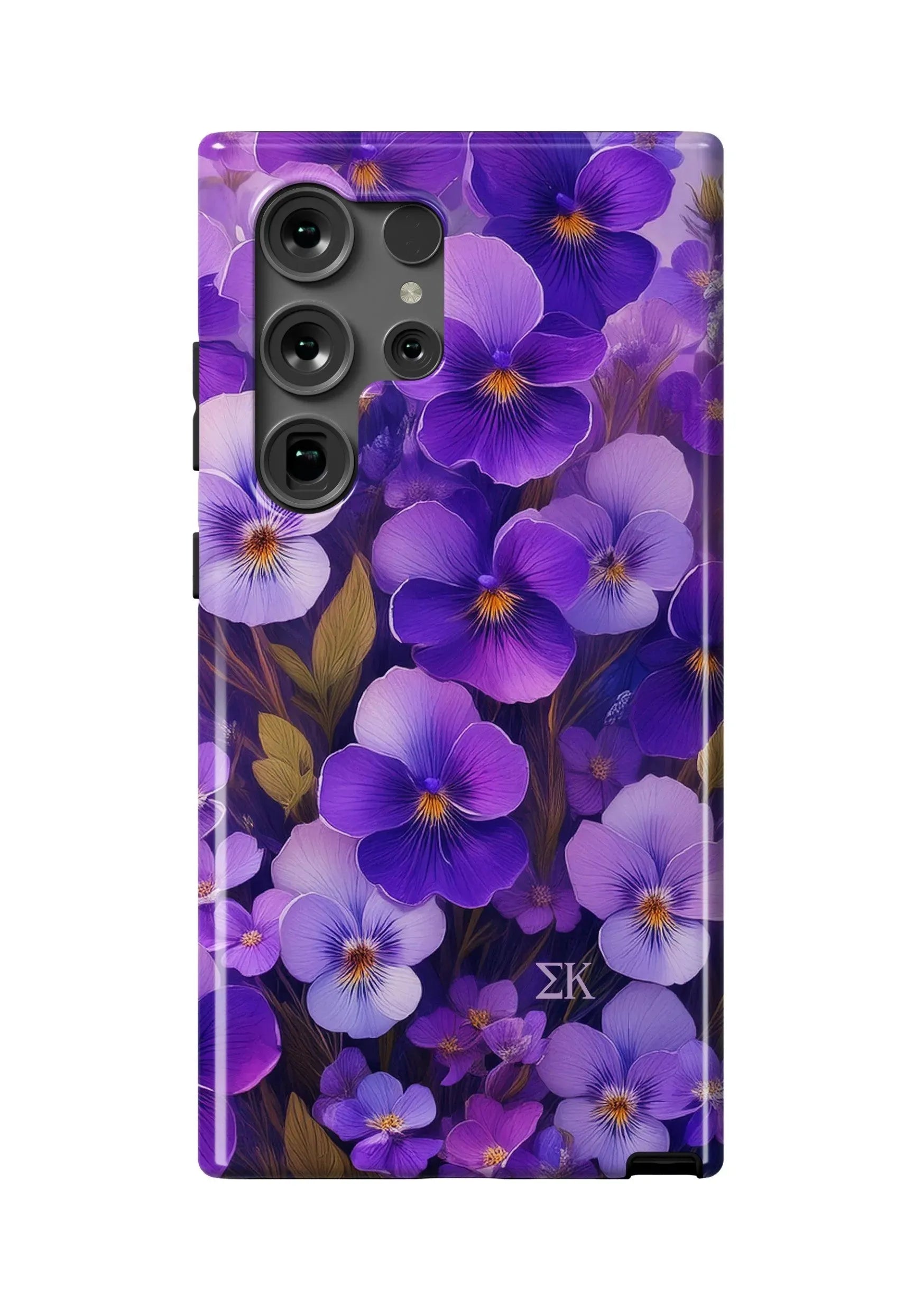 Sigma Kappa Samsung Galaxy 24, 23 Mobile Phone Case - Purple Violets Gloss Mobile Phone Cases