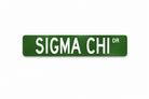 Sigma Chi Metal Street Sign | Custom College Fraternity Dorm Decor