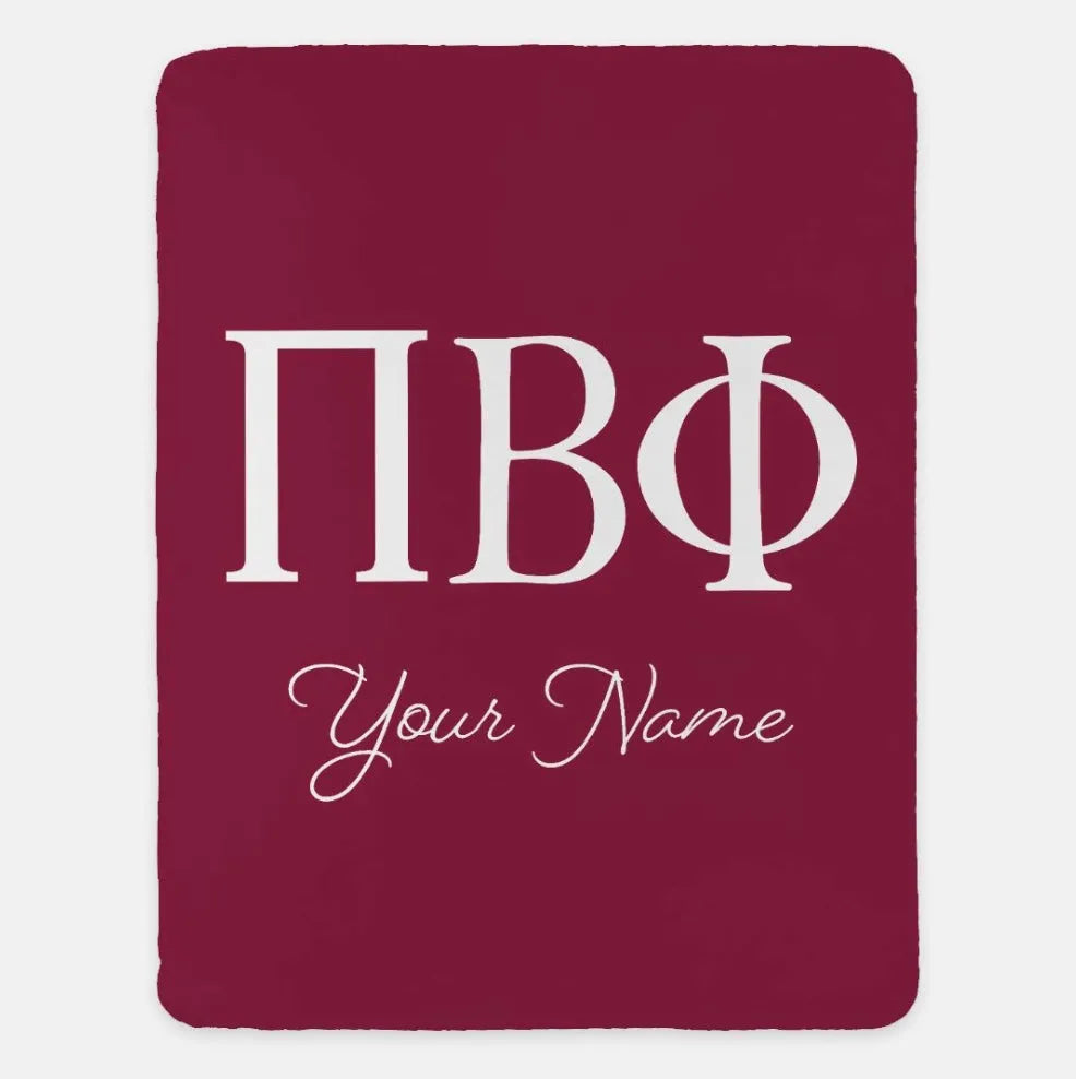 Personalized Pi Beta Phi XL 60x80 Sherpa Throw Blanket | Custom Pi Phi Gifts & Decor