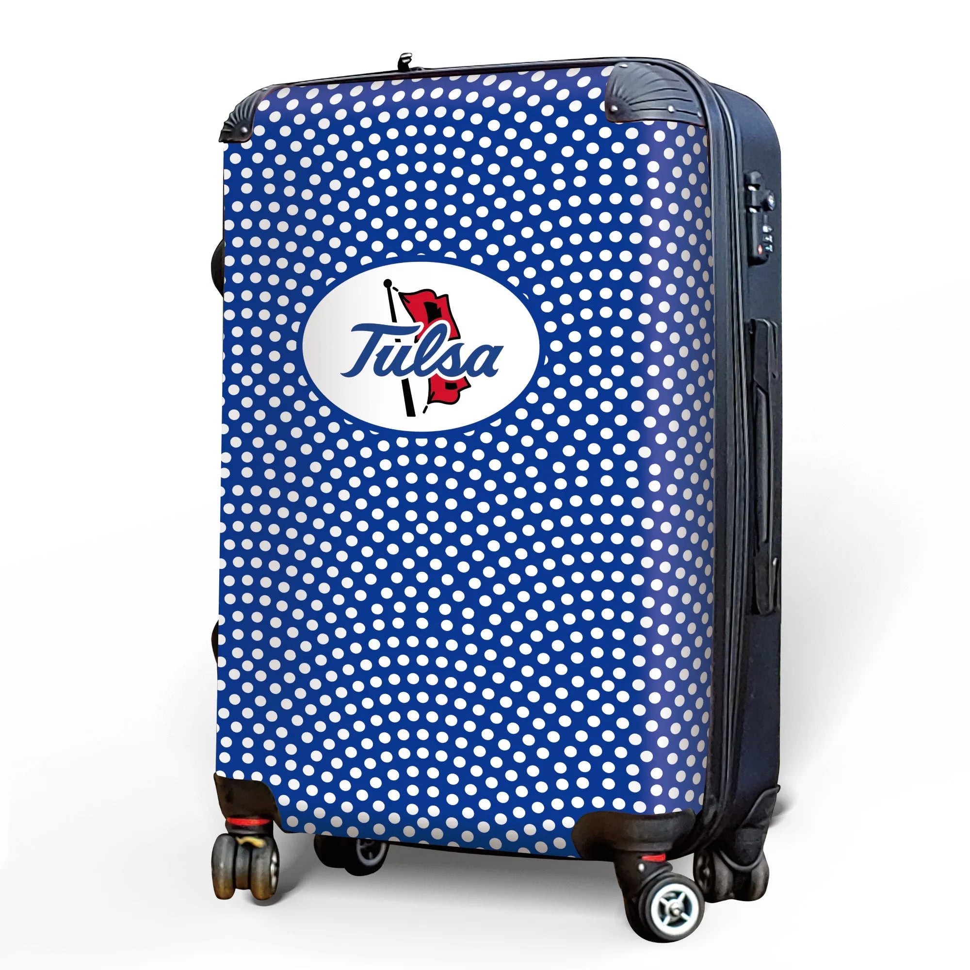 University of Tulsa 20" Carry-On Suitcase Luggage - Dots | Custom Gift