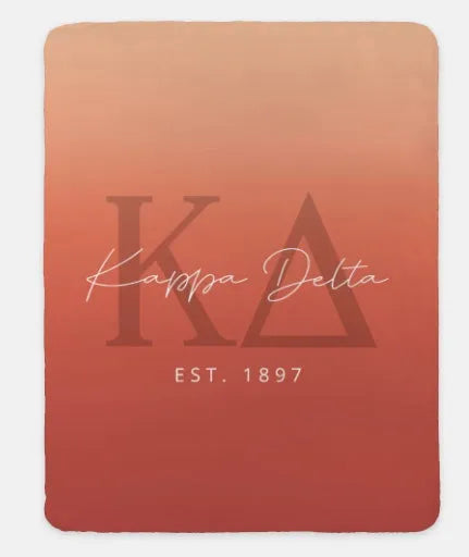 Kappa Delta XL 60x80 Sherpa Throw Blanket - Ombre Clay Throw Blankets