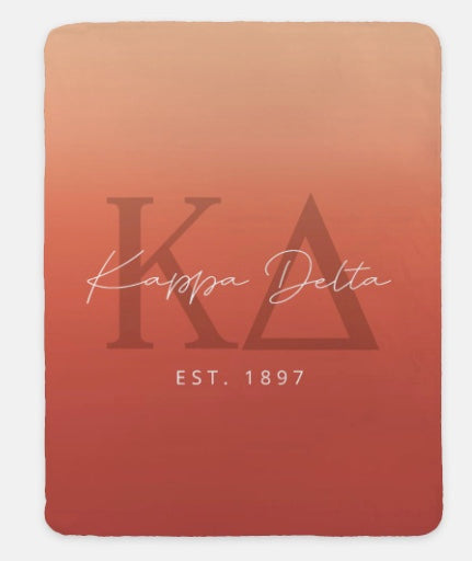 Kappa Delta XL 60x80 Sherpa Throw Blanket - Ombre | Kaydee Gifts & Dorm Decor