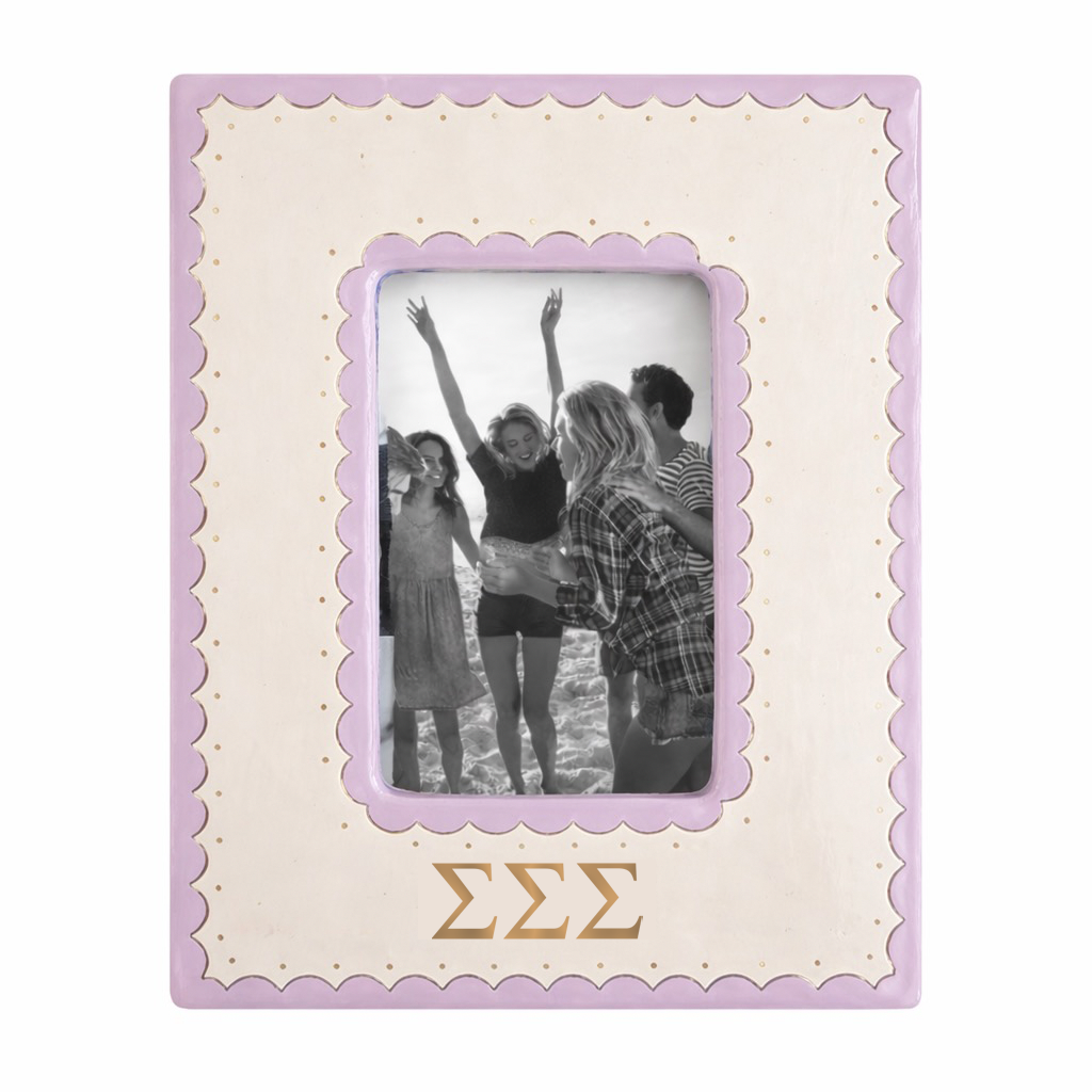 Tri Sigma Scallop Picture Frame | Custom Sorority Big Little Gifts