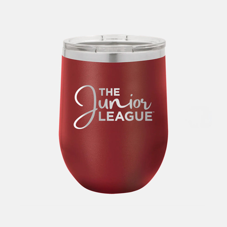Junior League Script Engraved Wine Tumbler w/ Sliding Lid
