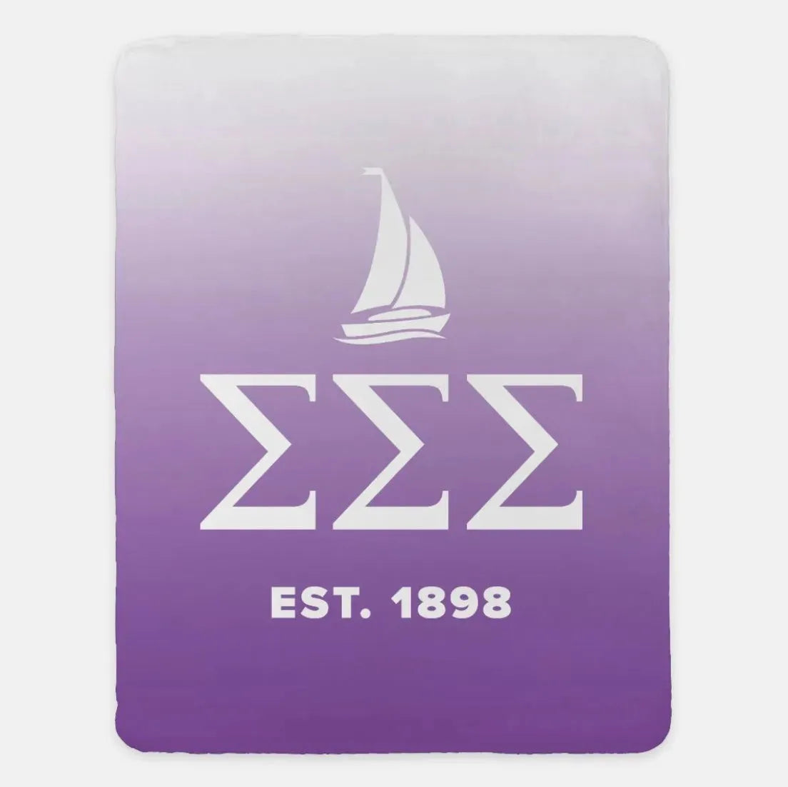 Tri Sigma XL 60x80 Sherpa Blanket Gradient Violet Throw Blankets